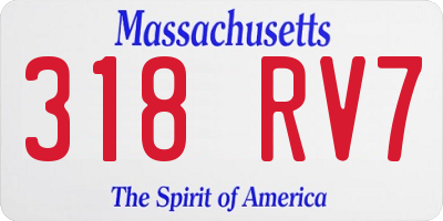 MA license plate 318RV7