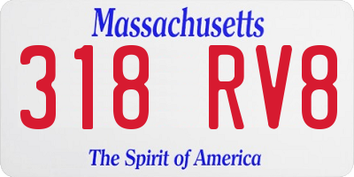 MA license plate 318RV8