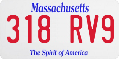 MA license plate 318RV9