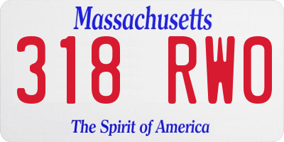 MA license plate 318RW0