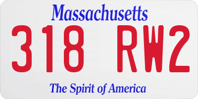 MA license plate 318RW2