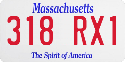 MA license plate 318RX1