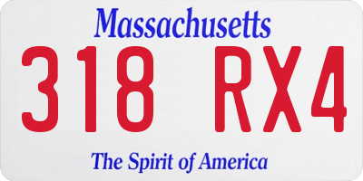 MA license plate 318RX4