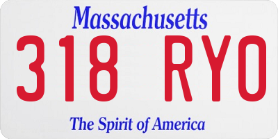 MA license plate 318RY0