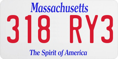 MA license plate 318RY3