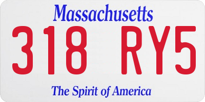 MA license plate 318RY5