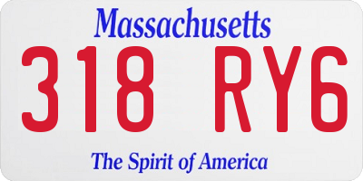 MA license plate 318RY6