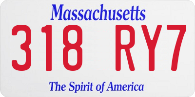 MA license plate 318RY7