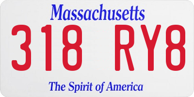 MA license plate 318RY8