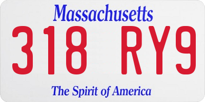 MA license plate 318RY9