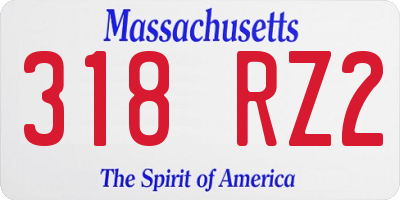 MA license plate 318RZ2