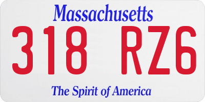 MA license plate 318RZ6
