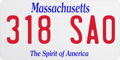 MA license plate 318SA0