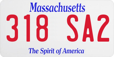 MA license plate 318SA2