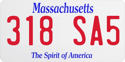 MA license plate 318SA5
