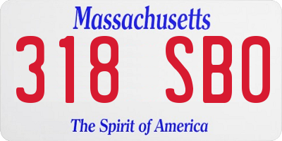 MA license plate 318SB0