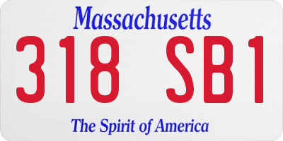 MA license plate 318SB1