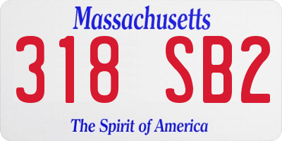 MA license plate 318SB2