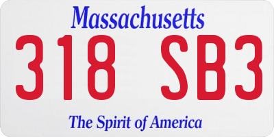 MA license plate 318SB3