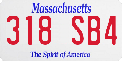 MA license plate 318SB4
