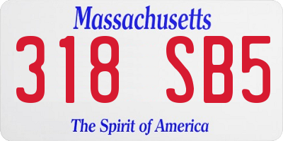 MA license plate 318SB5