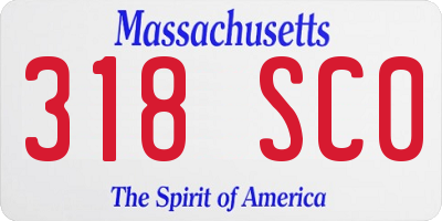 MA license plate 318SC0