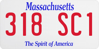 MA license plate 318SC1