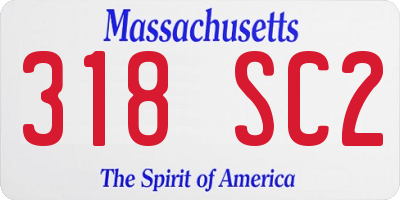 MA license plate 318SC2
