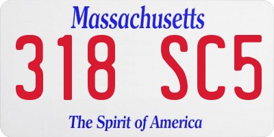 MA license plate 318SC5