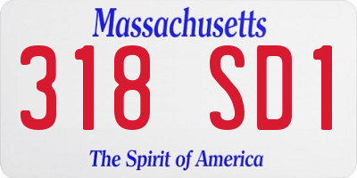 MA license plate 318SD1