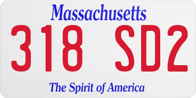 MA license plate 318SD2