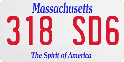MA license plate 318SD6