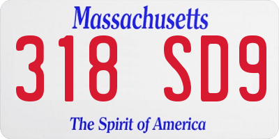 MA license plate 318SD9