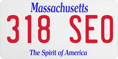 MA license plate 318SE0