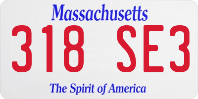MA license plate 318SE3