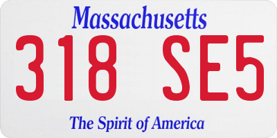 MA license plate 318SE5