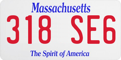 MA license plate 318SE6