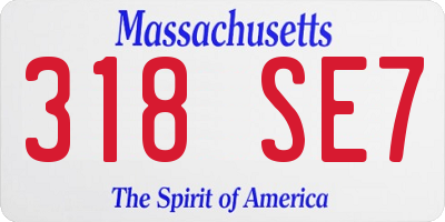 MA license plate 318SE7