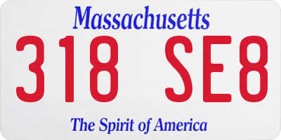 MA license plate 318SE8