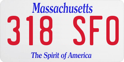 MA license plate 318SF0