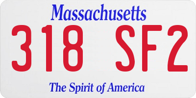 MA license plate 318SF2