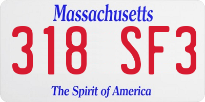 MA license plate 318SF3