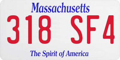 MA license plate 318SF4
