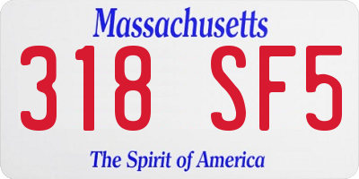 MA license plate 318SF5