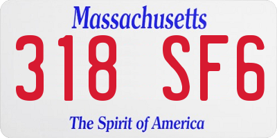 MA license plate 318SF6