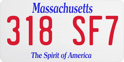 MA license plate 318SF7