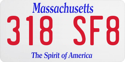 MA license plate 318SF8