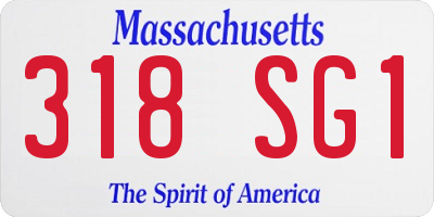 MA license plate 318SG1