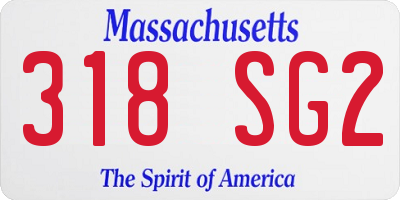 MA license plate 318SG2