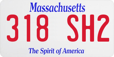 MA license plate 318SH2